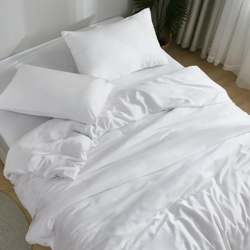 NWT Sijo DOZ Bamboo Sheet Set 3 PC- 2 Pillowcases 1 Fitted Sheet Snow Full